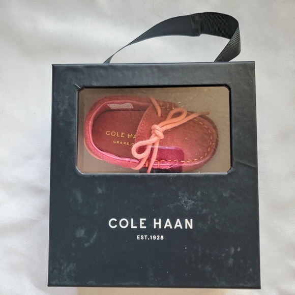 COLE HAAN Pink Grant Driver Shoes, Infant 2 - Picture 4 of 9